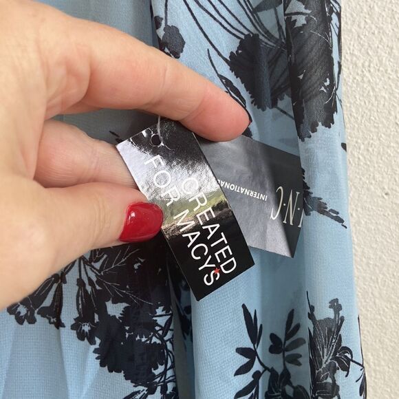 INC Mini lined mini dress long sheer sleeves NWT Size XS - Picture 3 of 11